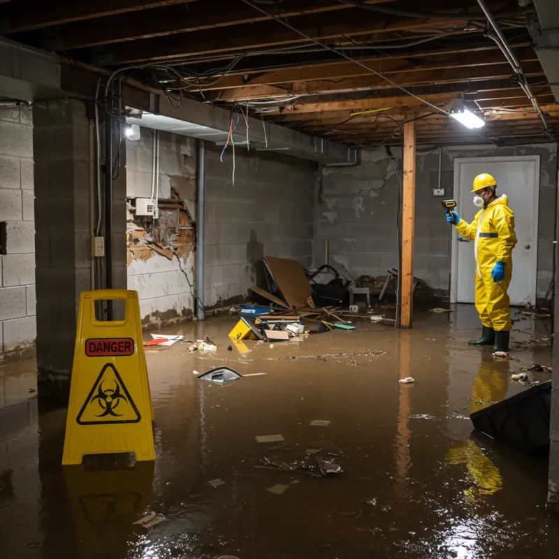 Flooded Basement Electrical Hazard in Tuscaloosa County, AL Property